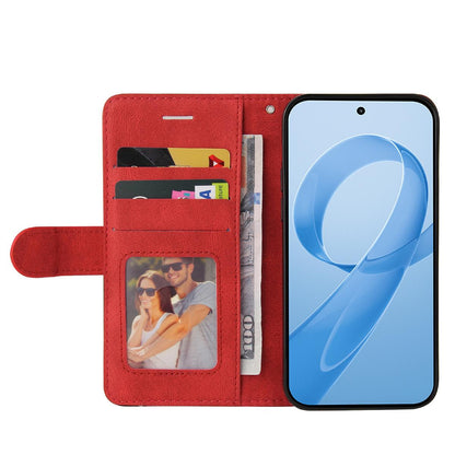 For Redmi K90 Pro Max/Poco F8 Ultra Dual-color Splicing Flip Leather Phone Case(Red)