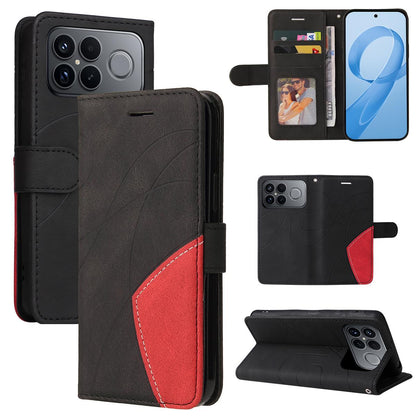 For Redmi K90 Pro Max/Poco F8 Ultra Dual-color Splicing Flip Leather Phone Case(Black)