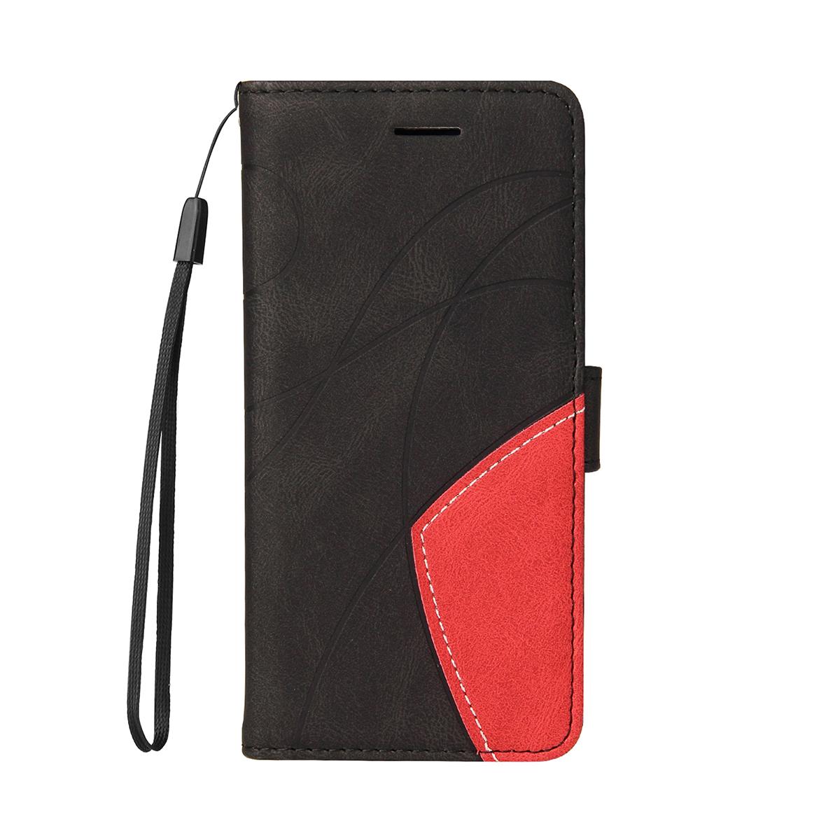 For Redmi K90 Pro Max/Poco F8 Ultra Dual-color Splicing Flip Leather Phone Case(Black)