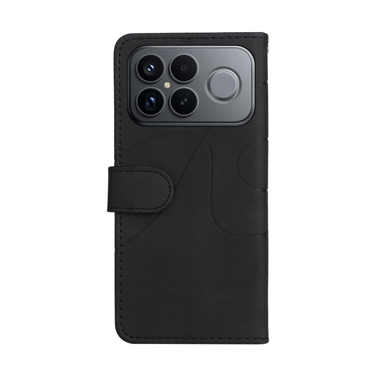 For Redmi K90 Pro Max/Poco F8 Ultra Dual-color Splicing Flip Leather Phone Case(Black)