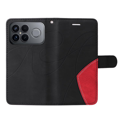 For Redmi K90 Pro Max/Poco F8 Ultra Dual-color Splicing Flip Leather Phone Case(Black)