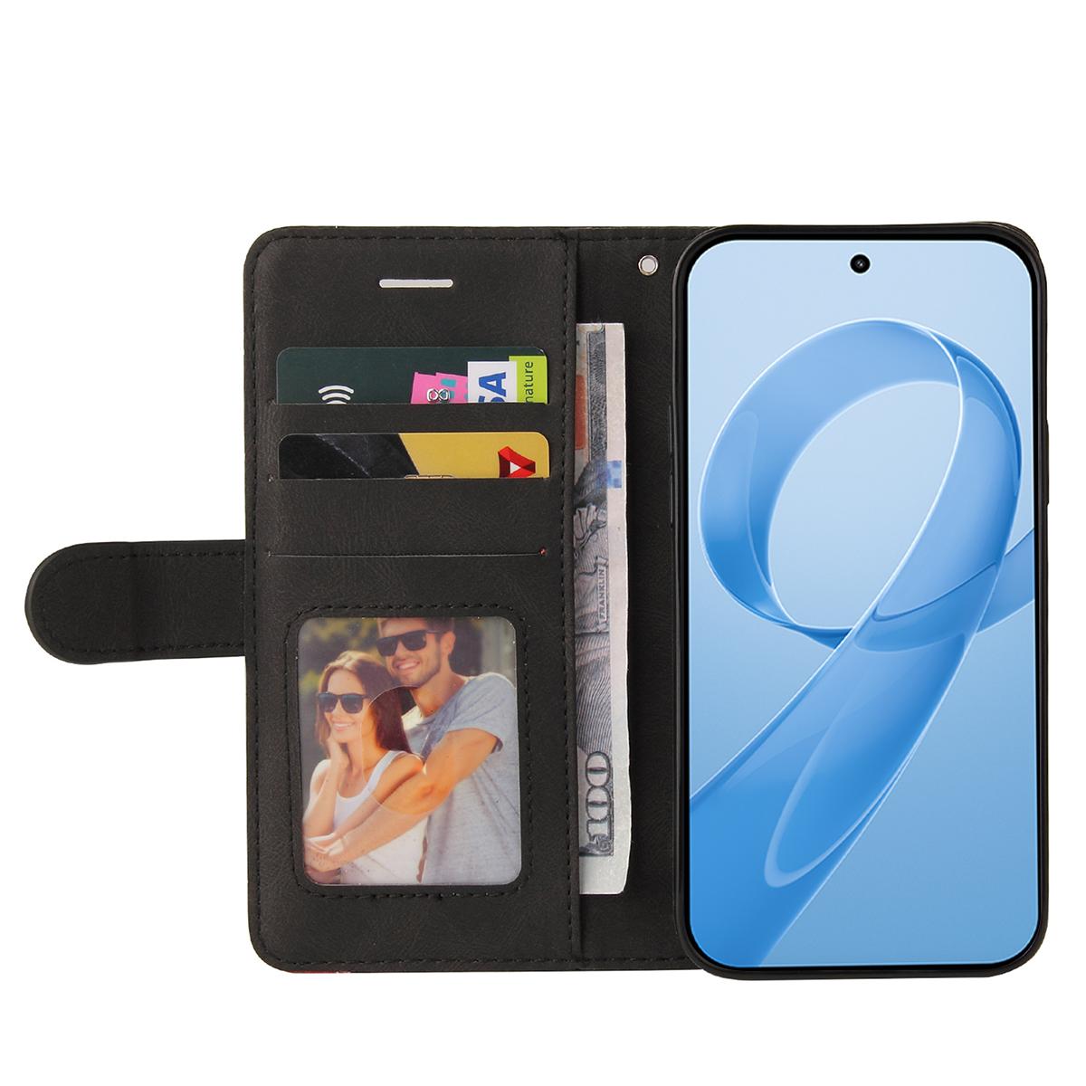 For Redmi K90 Pro Max/Poco F8 Ultra Dual-color Splicing Flip Leather Phone Case(Black)