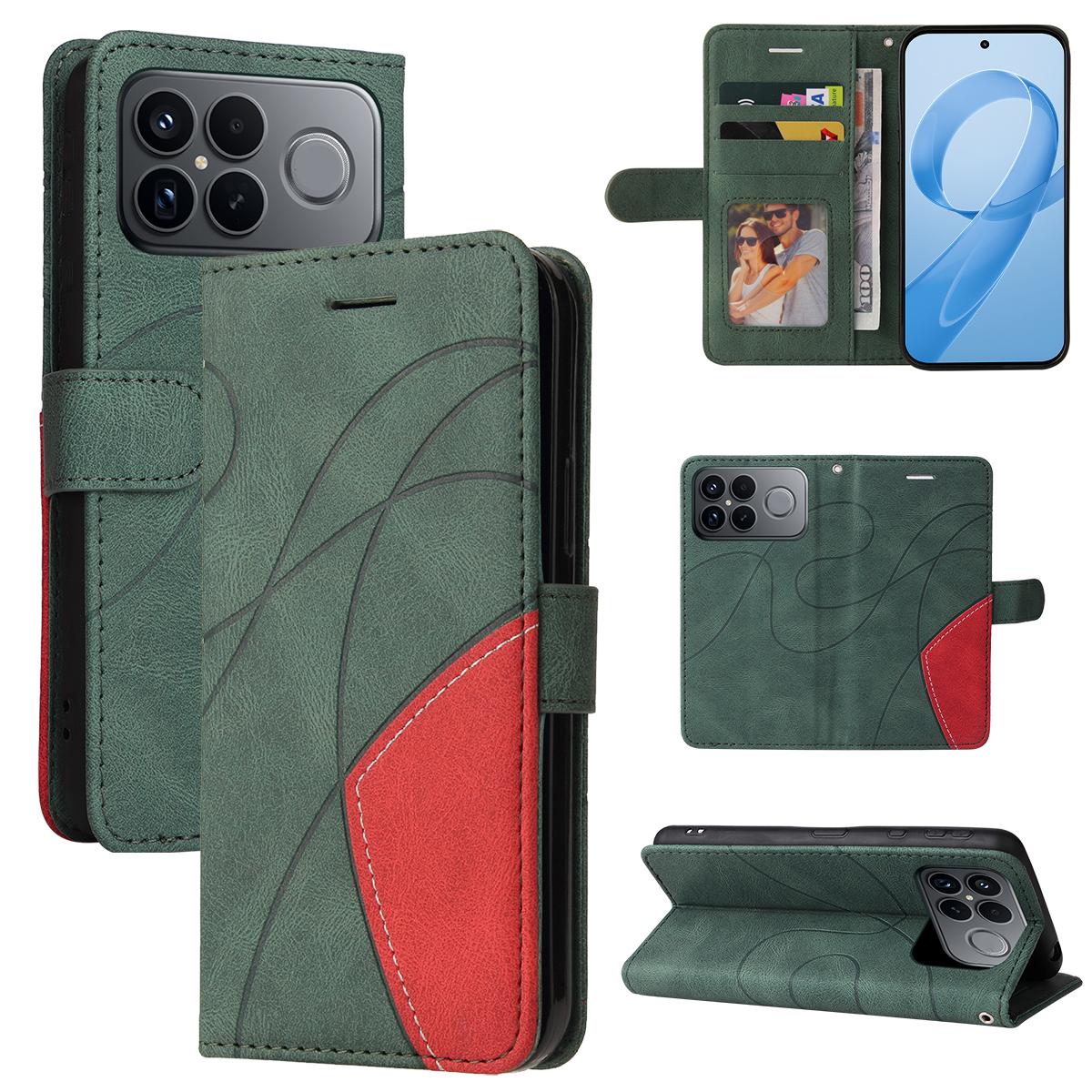 For Redmi K90 Pro Max/Poco F8 Ultra Dual-color Splicing Flip Leather Phone Case(Green)