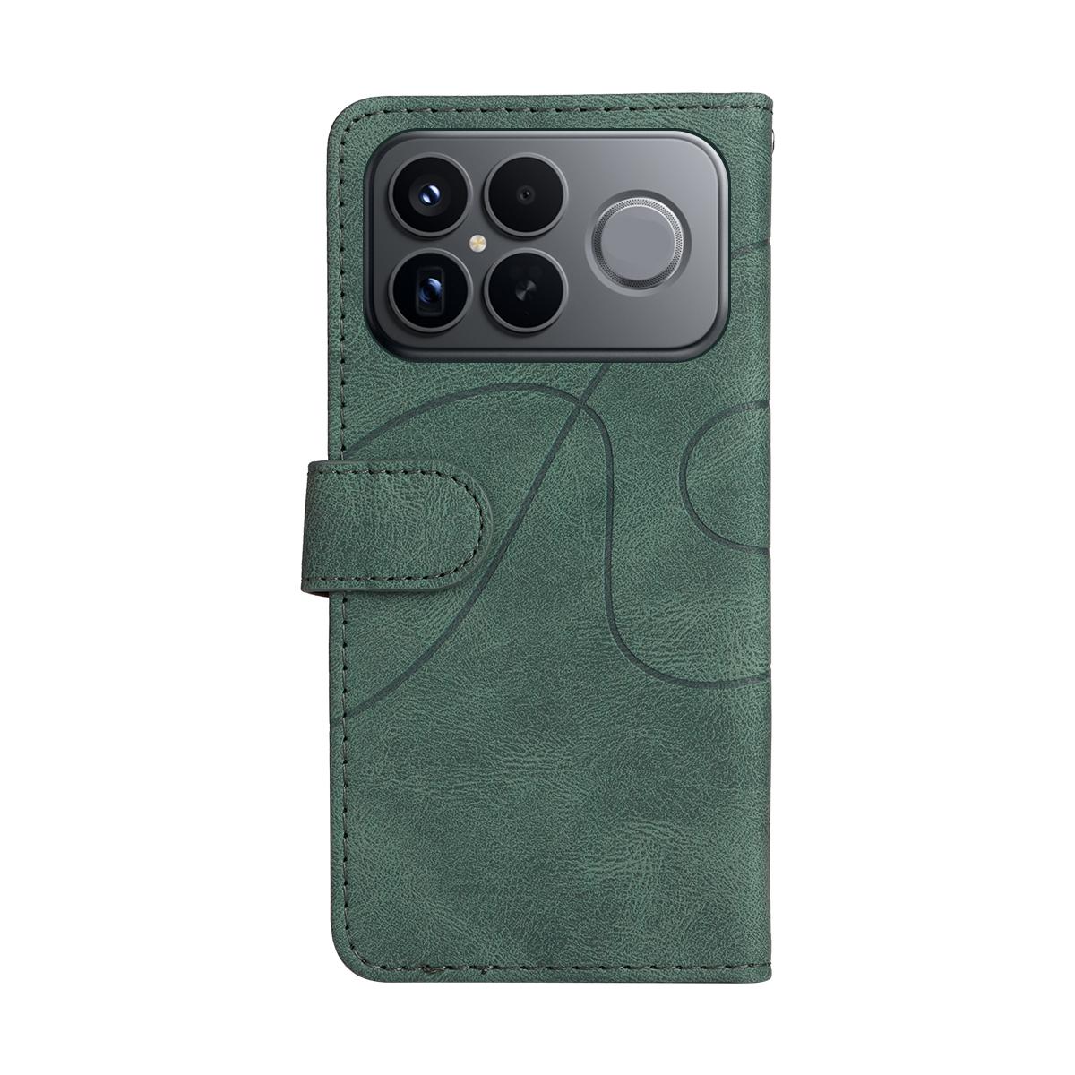 For Redmi K90 Pro Max/Poco F8 Ultra Dual-color Splicing Flip Leather Phone Case(Green)
