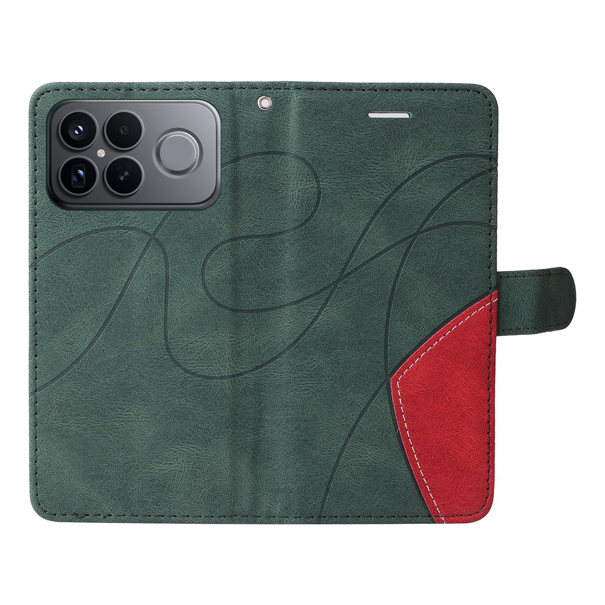For Redmi K90 Pro Max/Poco F8 Ultra Dual-color Splicing Flip Leather Phone Case(Green)