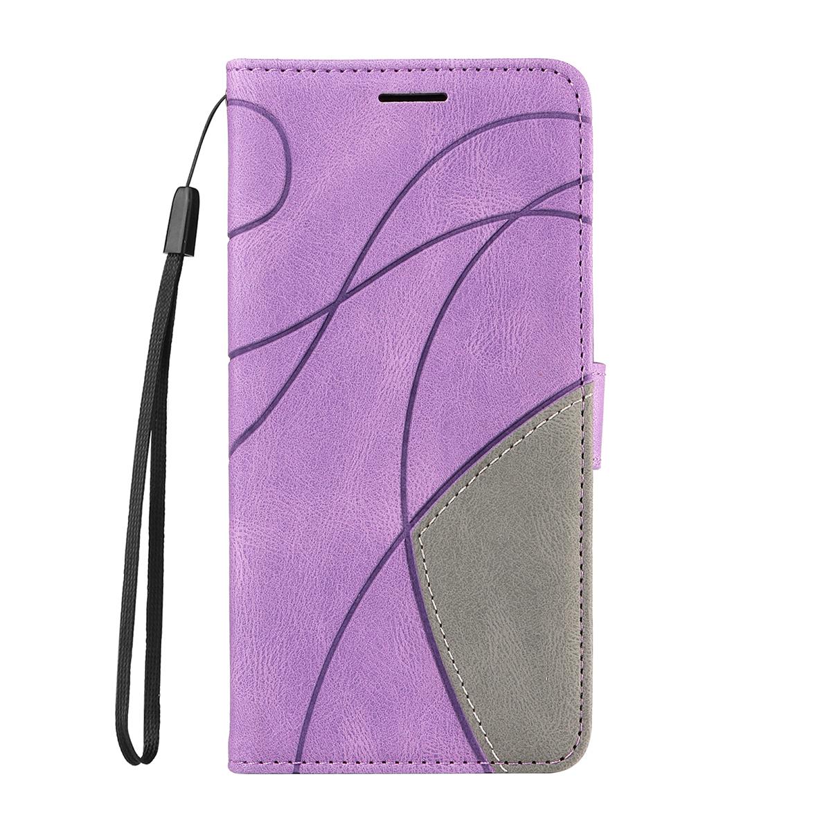 For Redmi K90 Pro Max/Poco F8 Ultra Dual-color Splicing Flip Leather Phone Case(Purple)