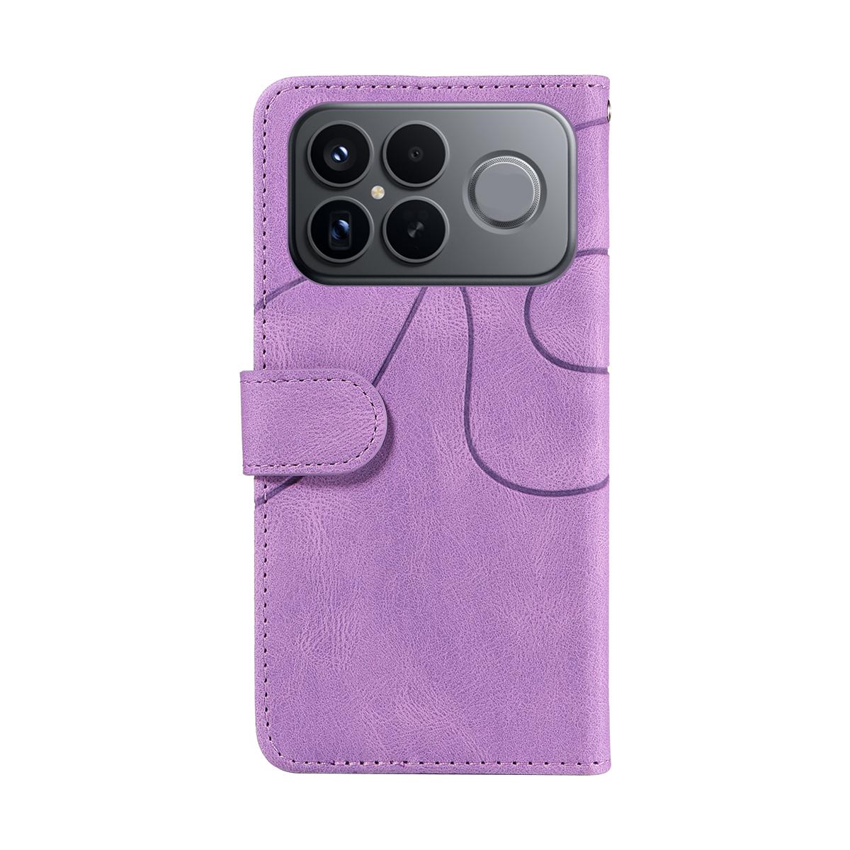For Redmi K90 Pro Max/Poco F8 Ultra Dual-color Splicing Flip Leather Phone Case(Purple)