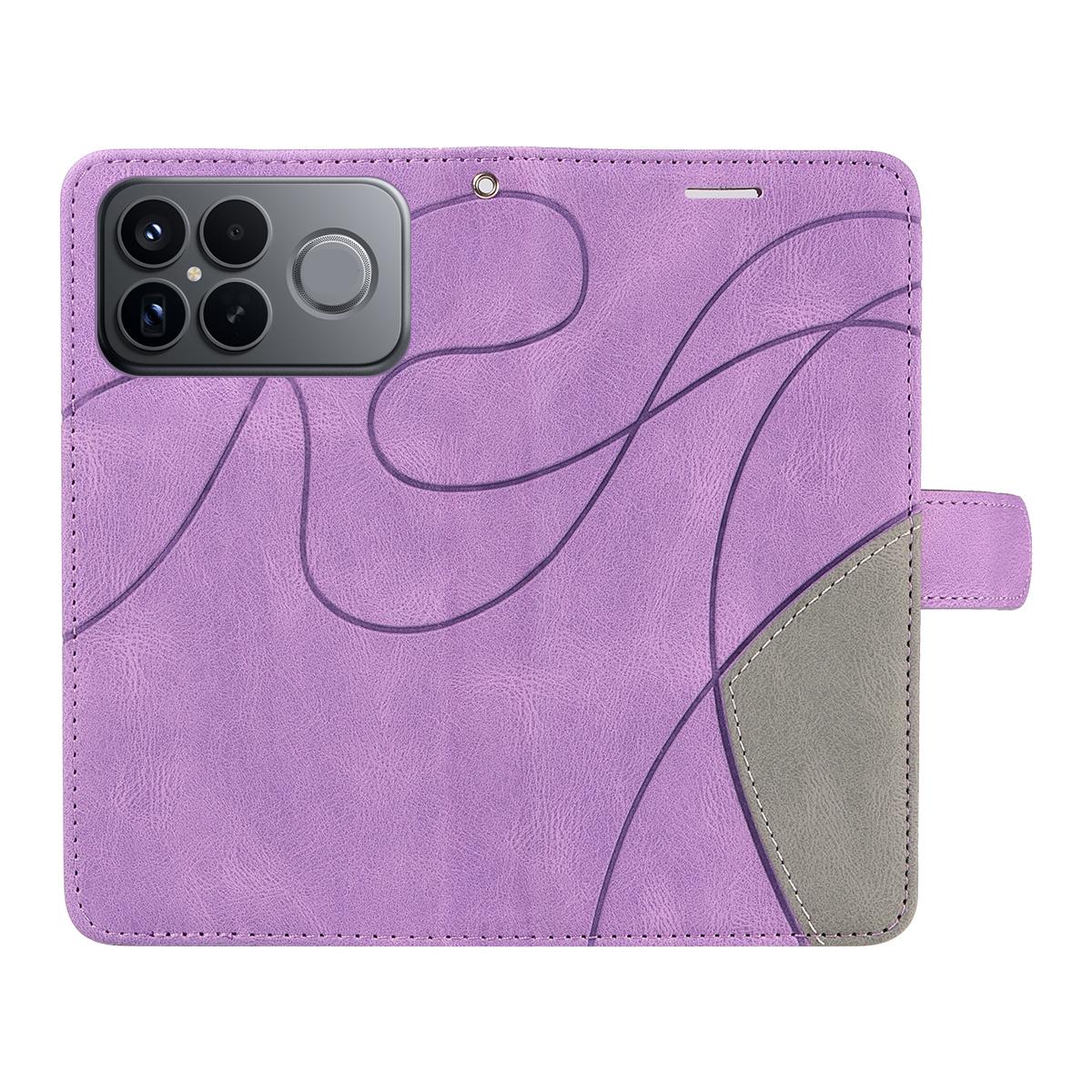 For Redmi K90 Pro Max/Poco F8 Ultra Dual-color Splicing Flip Leather Phone Case(Purple)