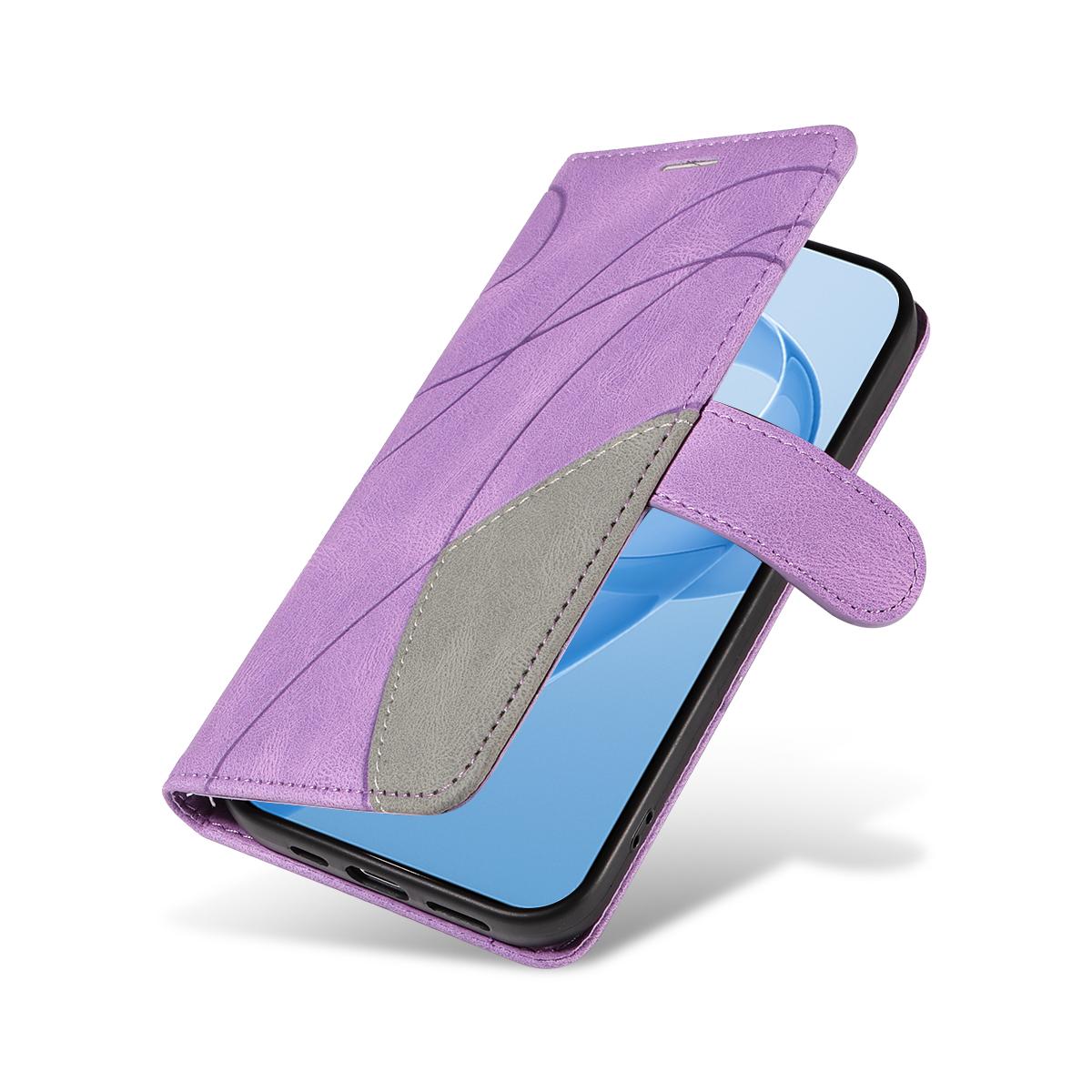 For Redmi K90 Pro Max/Poco F8 Ultra Dual-color Splicing Flip Leather Phone Case(Purple)