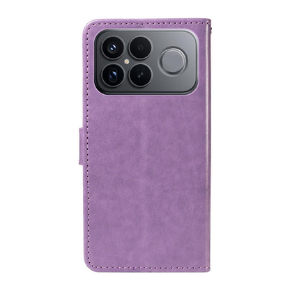 For Redmi K90 Pro Max / Poco F8 Ultra Cat and Bee Embossed Flip Leather Phone Case(Purple)