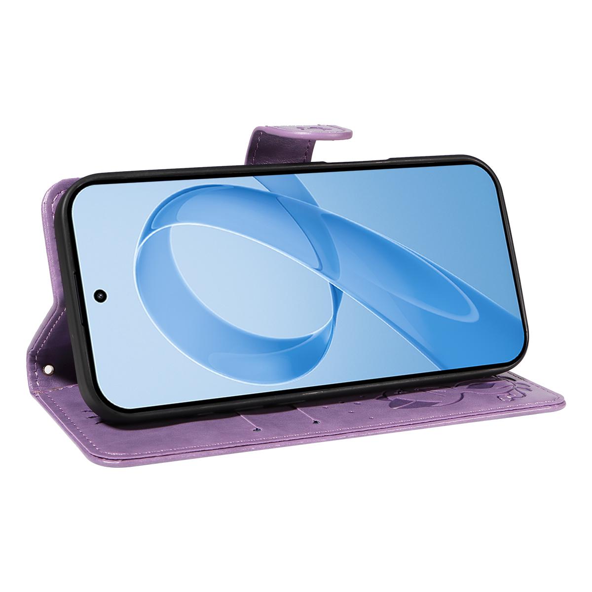 For Redmi K90 Pro Max / Poco F8 Ultra Cat and Bee Embossed Flip Leather Phone Case(Purple)