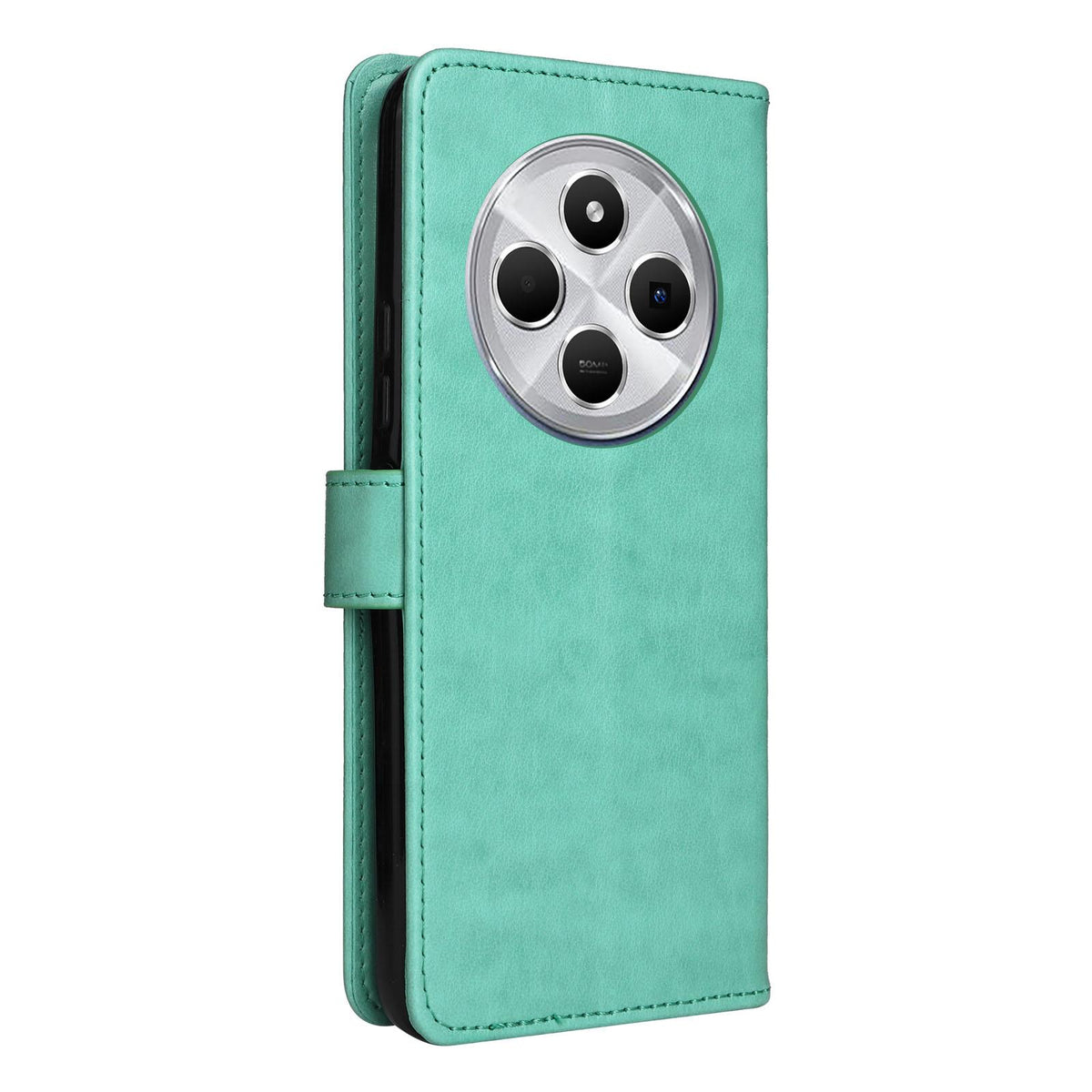 For Redmi 17C/14C 4G/A4 5G/Poco C75 5G Cat and Bee Embossed Flip Leather Phone Case - Green - EDA007111214D