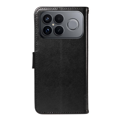 For Redmi K90 Pro Max/Poco F8 Ultra Tree & Cat Embossed Pattern Flip Leather Phone Case(Black)