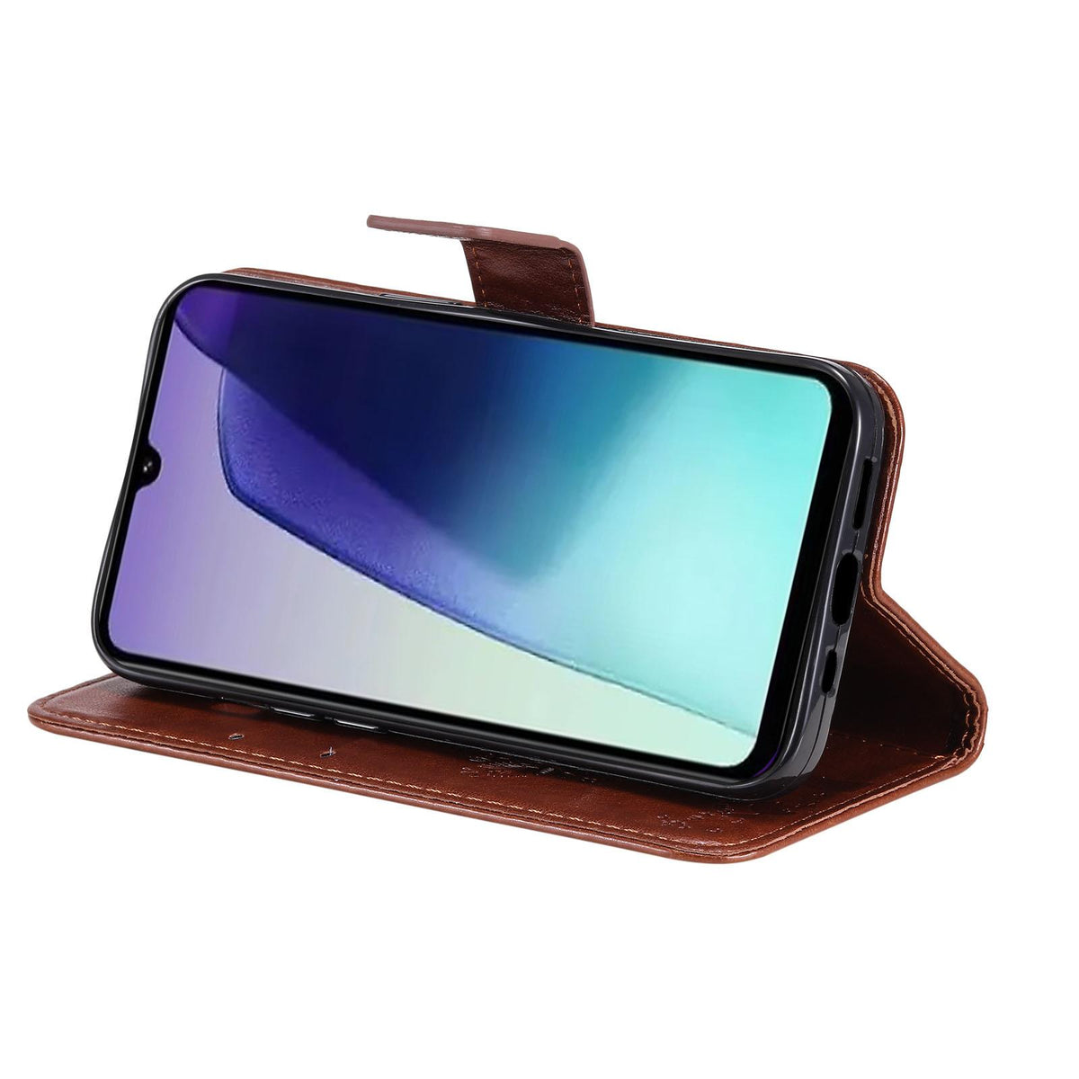 For Redmi 17C/14C 4G/A4 5G/Poco C75 5G Tree & Cat Embossed Pattern Flip Leather Phone Case - Coffee - EDA007111316H