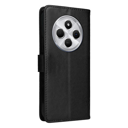 For Redmi 17C/14C 4G/A4 5G/Poco C75 5G Tree & Cat Embossed Pattern Flip Leather Phone Case - Black - EDA007111316J