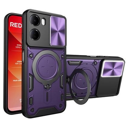 For Redmi 15a 5G CD Texture Sliding Camshield Magnetic Holder Phone Case - Purple - EDA007113814F