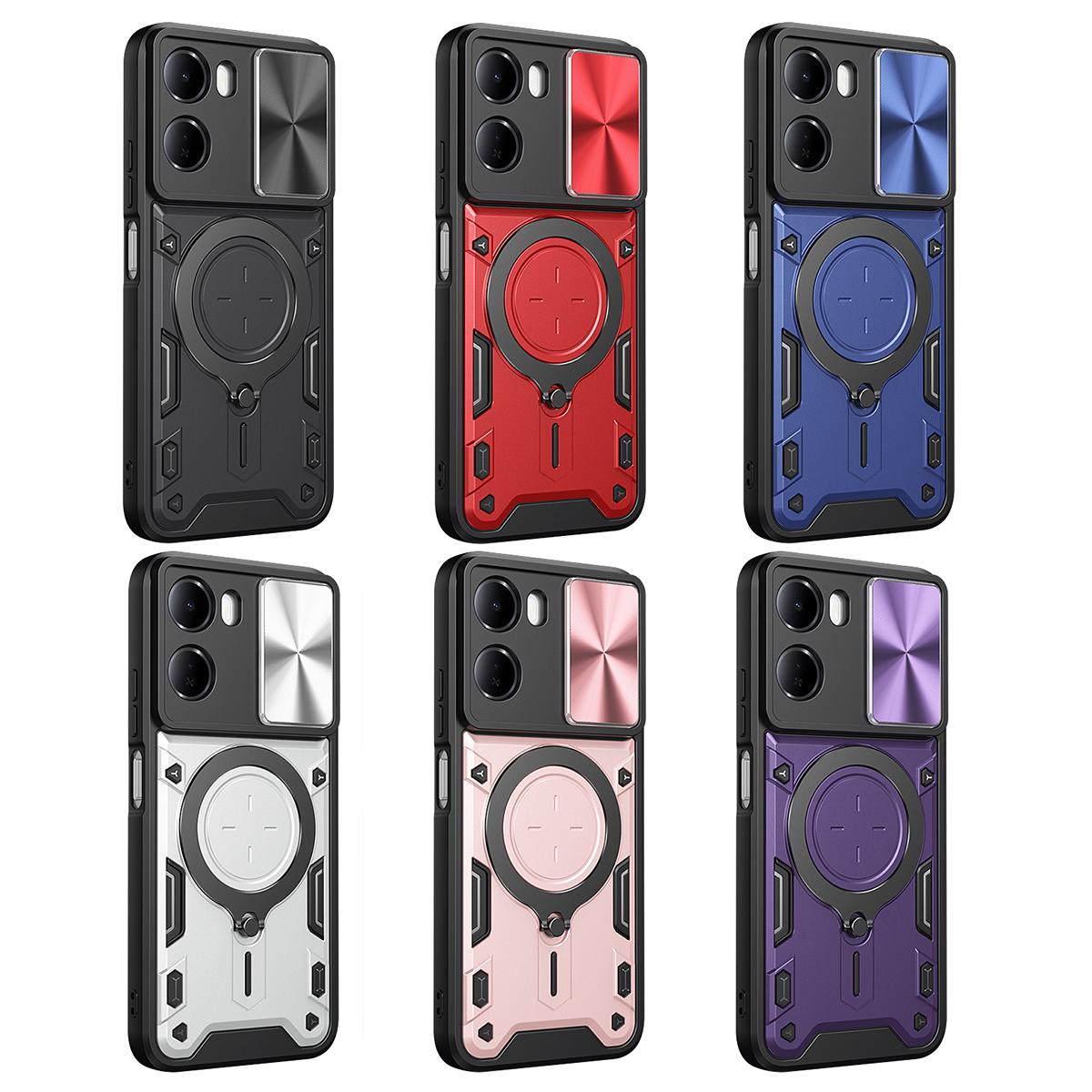 For Redmi 15a 5G CD Texture Sliding Camshield Magnetic Holder Phone Case - Purple - EDA007113814F