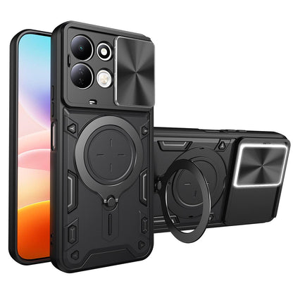 For Redmi 17 5G / 4G Global 170mm CD Texture Sliding Camshield Magnetic Holder Phone Case - Black - EDA007113818B