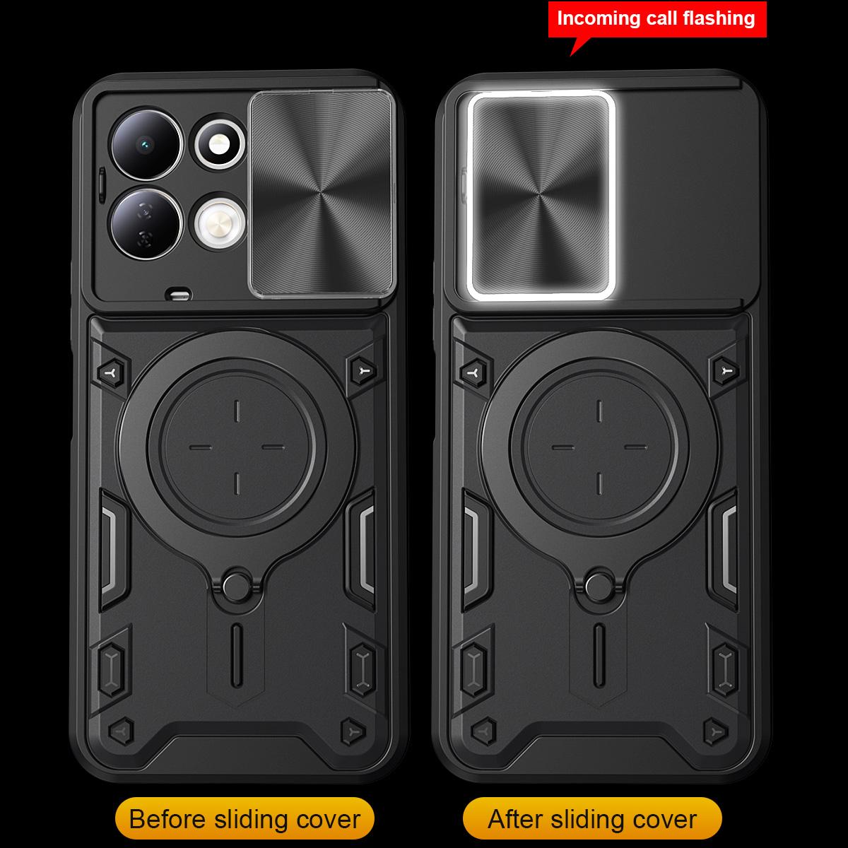 For Redmi 17 5G / 4G Global 170mm CD Texture Sliding Camshield Magnetic Holder Phone Case - Red - EDA007113818C