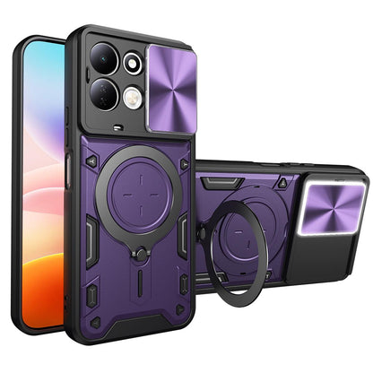For Redmi 17 5G / 4G Global 170mm CD Texture Sliding Camshield Magnetic Holder Phone Case - Purple - EDA007113818F