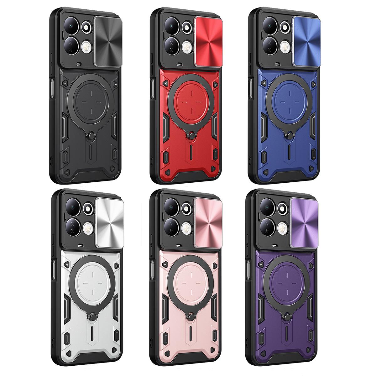 For Redmi 17 5G / 4G Global 170mm CD Texture Sliding Camshield Magnetic Holder Phone Case - Purple - EDA007113818F