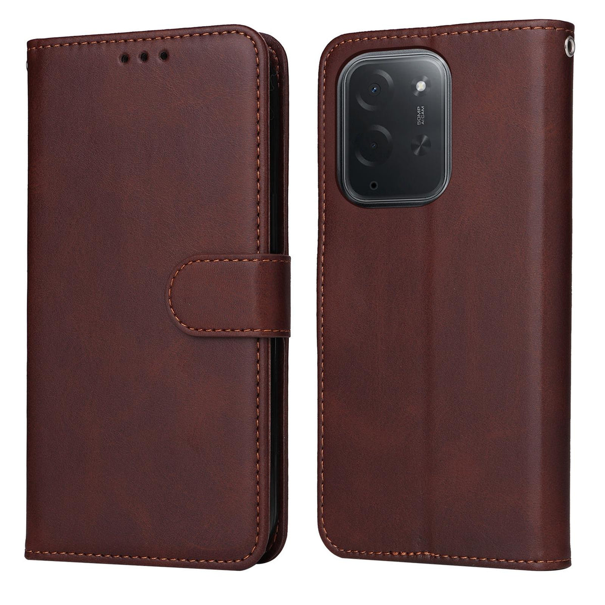 For Xiaomi Poco C95 Pro Classic Calf Texture Flip Leather Phone Case - Brown - EDA007115917A