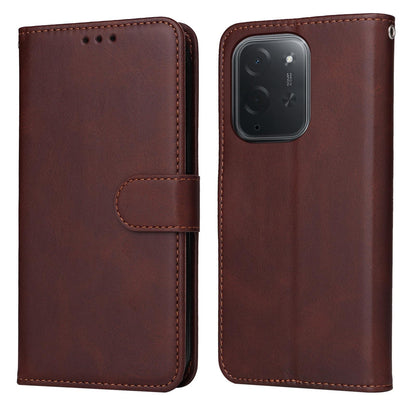 For Xiaomi Poco C95 Pro Classic Calf Texture Flip Leather Phone Case - Brown - EDA007115917A