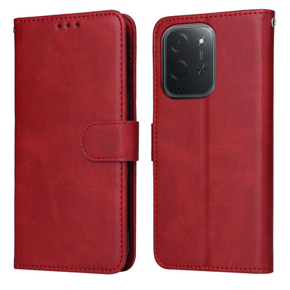 For Xiaomi Poco C95 Pro Classic Calf Texture Flip Leather Phone Case - Red - EDA007115917C