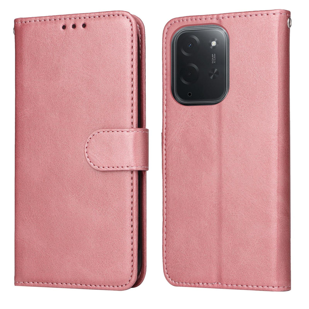 For Xiaomi Poco C95 Pro Classic Calf Texture Flip Leather Phone Case - Rose Gold - EDA007115917D