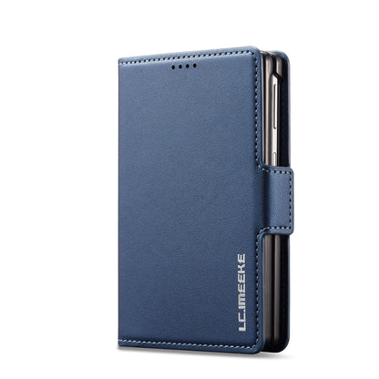 For Galaxy Z Fold8 5G LC.IMEEKE L1 Series Frosted Fine Texture PU Phone Case with Pen Slot, Pen Not Included(Blue)