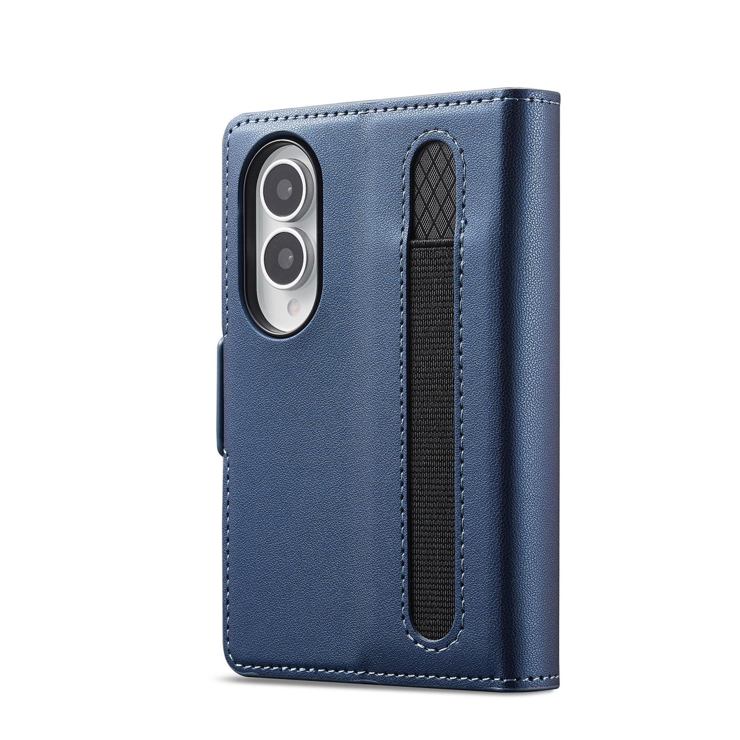 For Galaxy Z Fold8 5G LC.IMEEKE L1 Series Frosted Fine Texture PU Phone Case with Pen Slot, Pen Not Included(Blue)