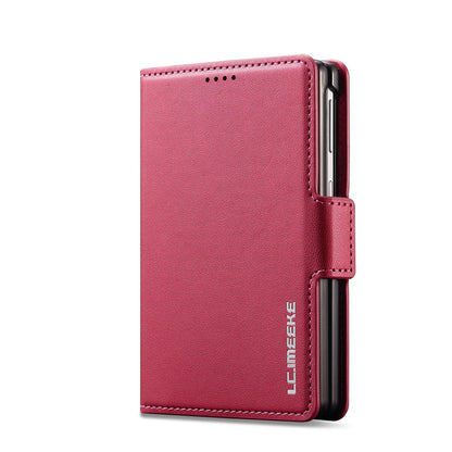 For Galaxy Z Fold8 5G LC.IMEEKE L1 Series Frosted Fine Texture PU Phone Case with Pen Slot, Pen Not Included(Red)
