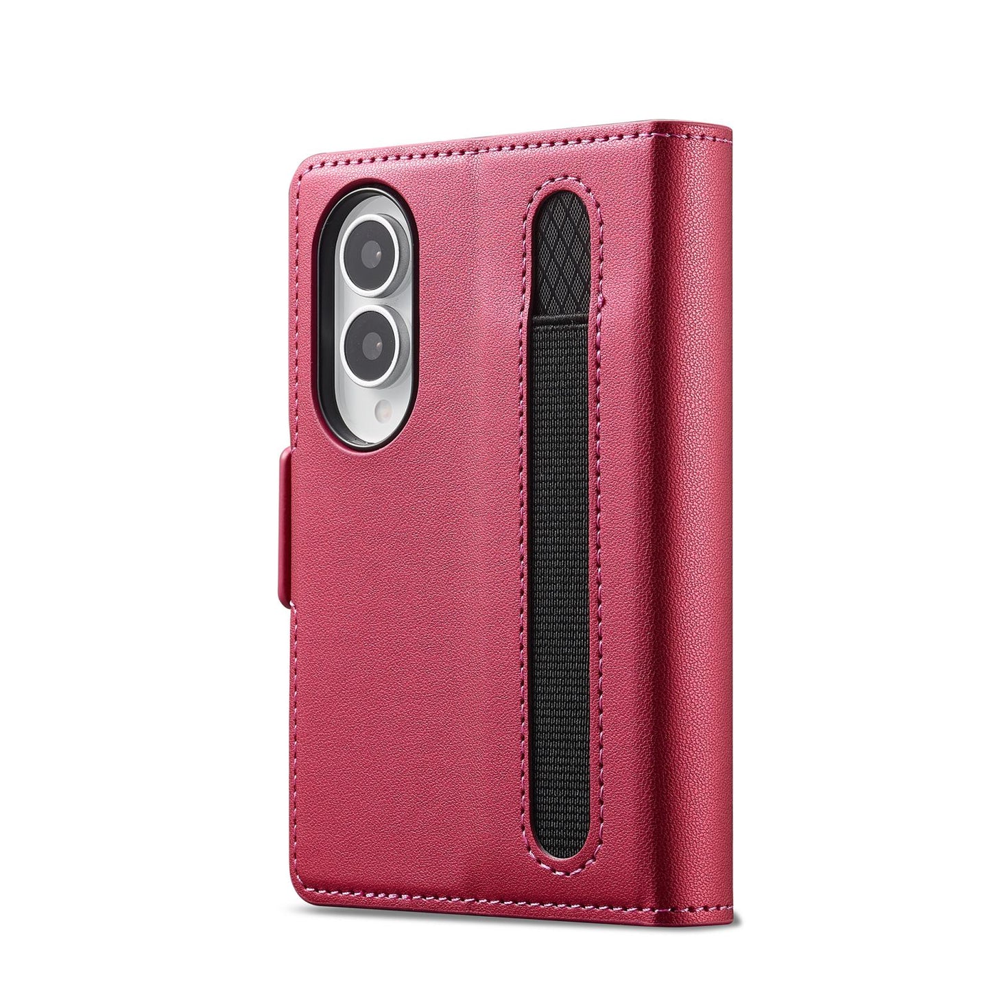 For Galaxy Z Fold8 5G LC.IMEEKE L1 Series Frosted Fine Texture PU Phone Case with Pen Slot, Pen Not Included(Red)