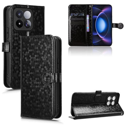 For Xiaomi 17 Max 5G Honeycomb Dot Texture Leather Phone Case - Black - EDA007130911A