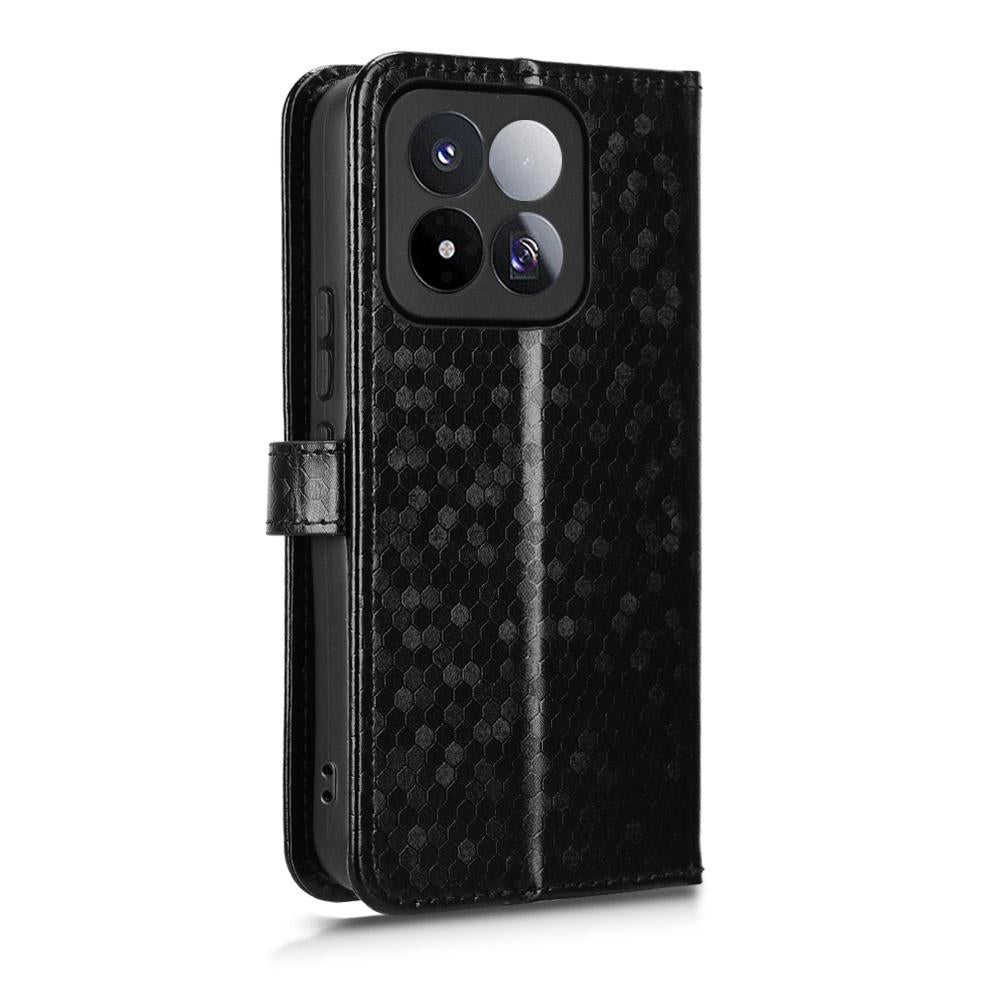 For Xiaomi 17 Max 5G Honeycomb Dot Texture Leather Phone Case - Black - EDA007130911A