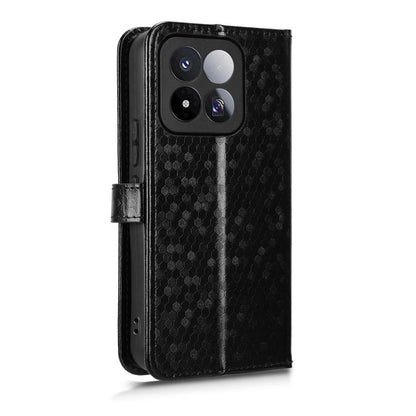 For Xiaomi 17 Max 5G Honeycomb Dot Texture Leather Phone Case - Black - EDA007130911A