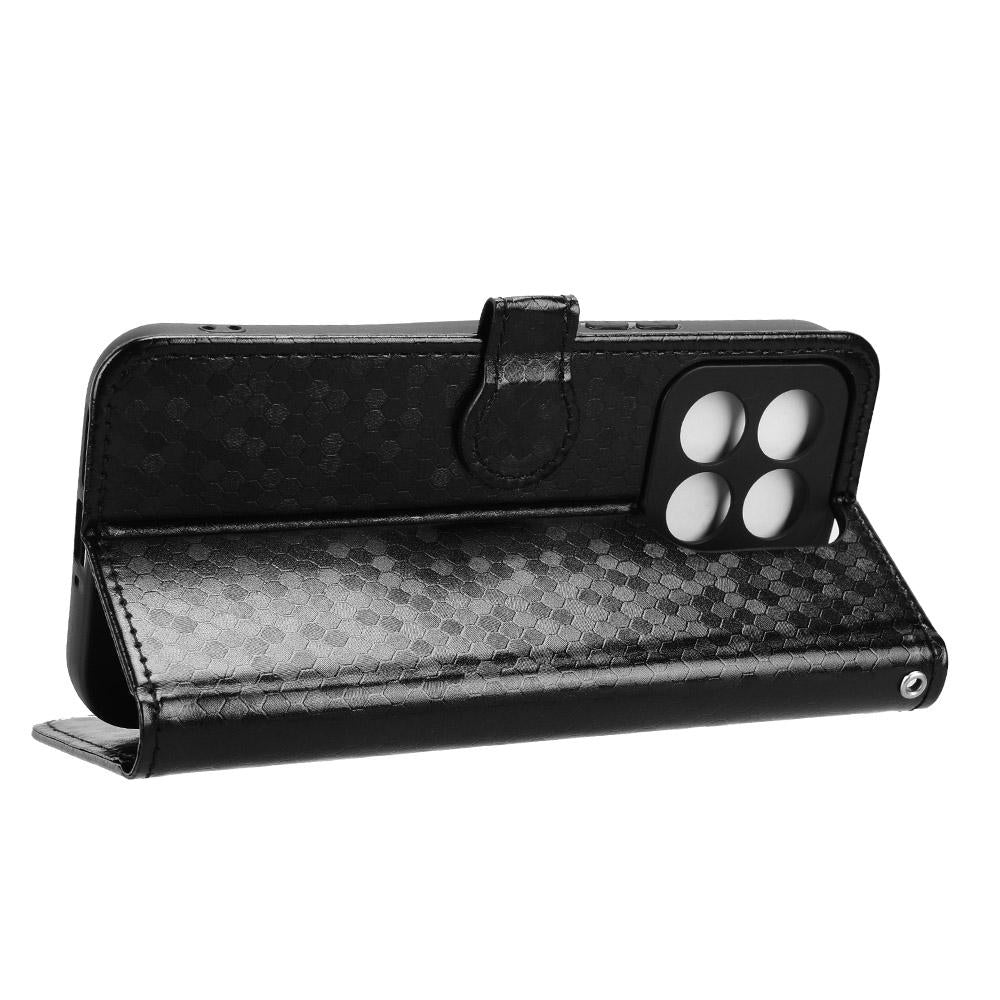 For Xiaomi 17 Max 5G Honeycomb Dot Texture Leather Phone Case - Black - EDA007130911A