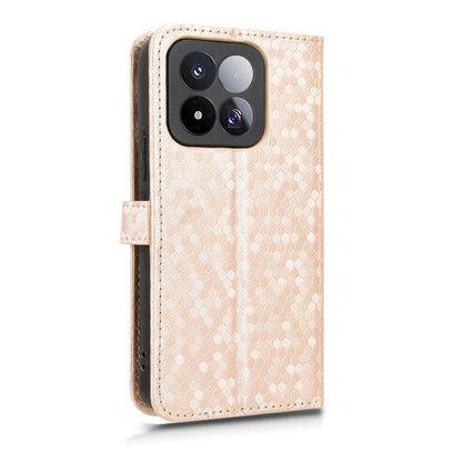 For Xiaomi 17 Max 5G Honeycomb Dot Texture Leather Phone Case - Gold - EDA007130911B