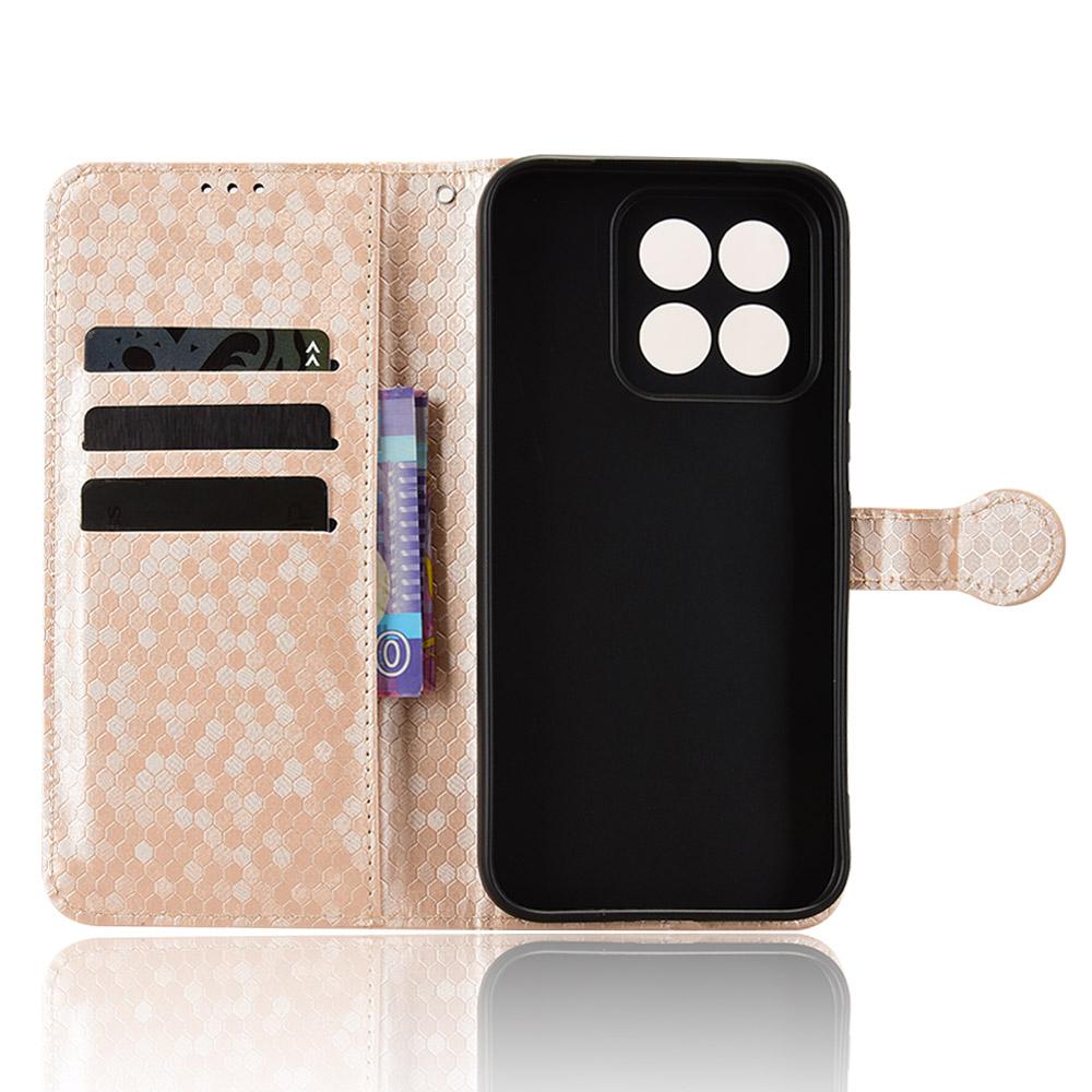 For Xiaomi 17 Max 5G Honeycomb Dot Texture Leather Phone Case - Gold - EDA007130911B