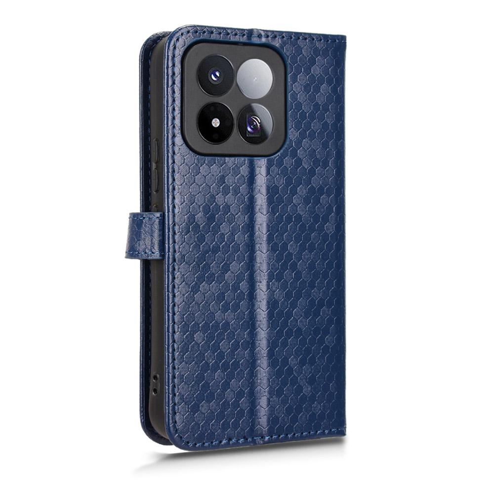 For Xiaomi 17 Max 5G Honeycomb Dot Texture Leather Phone Case - Blue - EDA007130911C