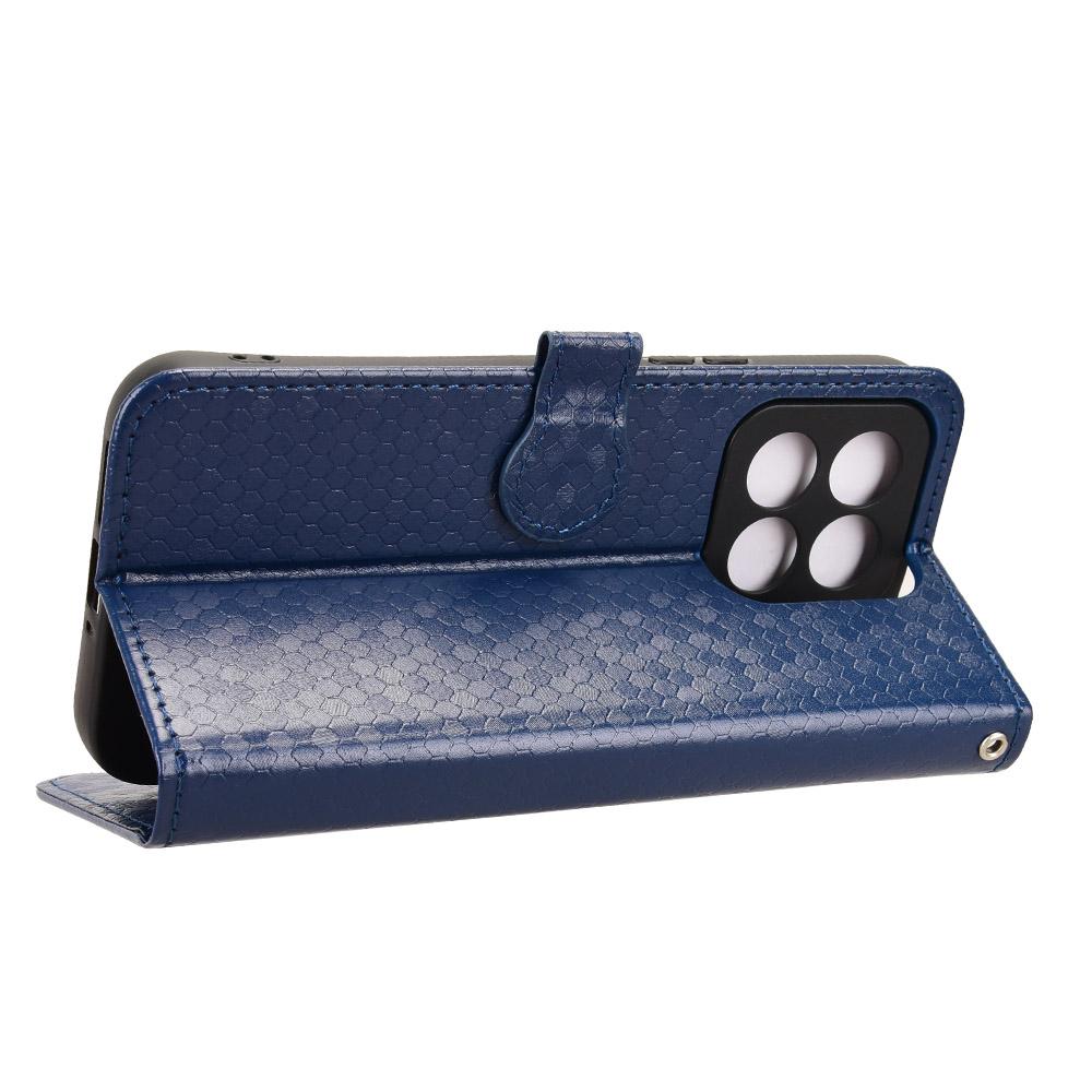 For Xiaomi 17 Max 5G Honeycomb Dot Texture Leather Phone Case - Blue - EDA007130911C