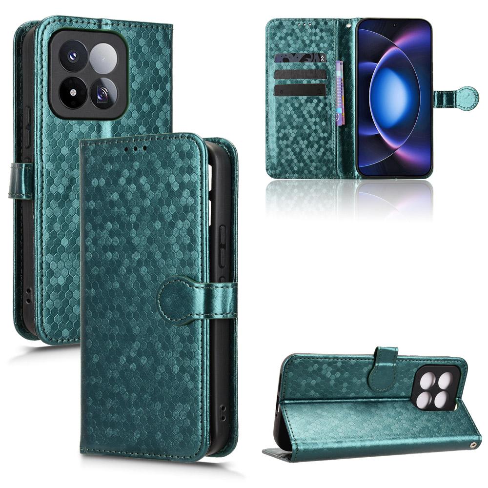 For Xiaomi 17 Max 5G Honeycomb Dot Texture Leather Phone Case - Green - EDA007130911D