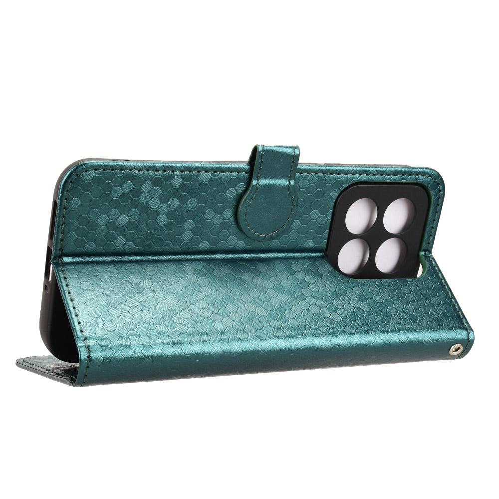 For Xiaomi 17 Max 5G Honeycomb Dot Texture Leather Phone Case - Green - EDA007130911D