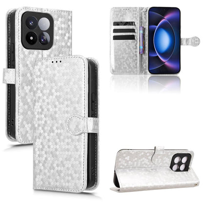 For Xiaomi 17 Max 5G Honeycomb Dot Texture Leather Phone Case - Silver - EDA007130911E