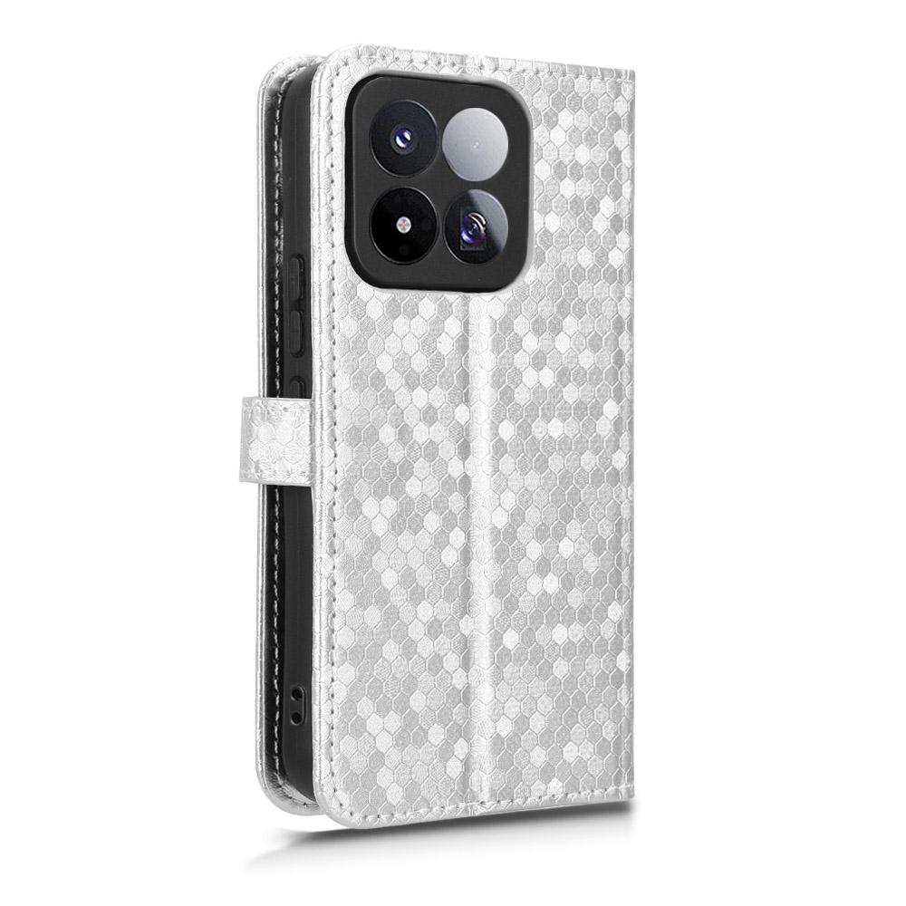 For Xiaomi 17 Max 5G Honeycomb Dot Texture Leather Phone Case - Silver - EDA007130911E
