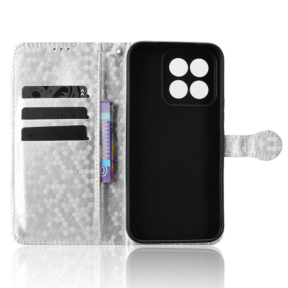 For Xiaomi 17 Max 5G Honeycomb Dot Texture Leather Phone Case - Silver - EDA007130911E