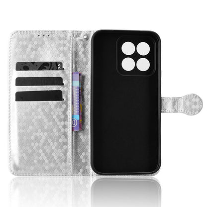For Xiaomi 17 Max 5G Honeycomb Dot Texture Leather Phone Case - Silver - EDA007130911E