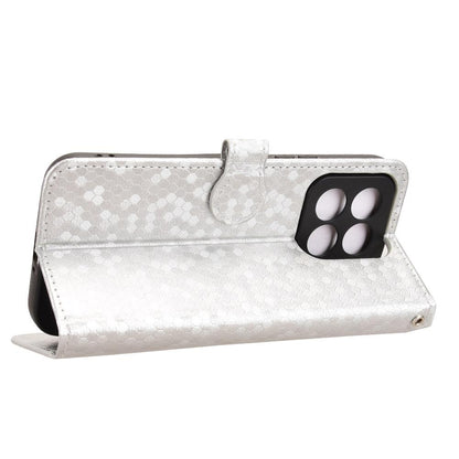 For Xiaomi 17 Max 5G Honeycomb Dot Texture Leather Phone Case - Silver - EDA007130911E
