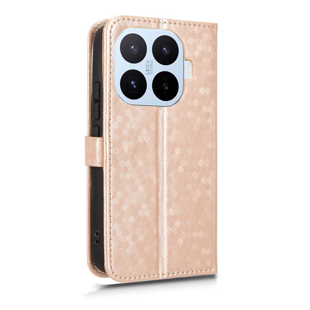 For Xiaomi 17T Pro 5G Honeycomb Dot Texture Leather Phone Case - Gold - EDA007130912B