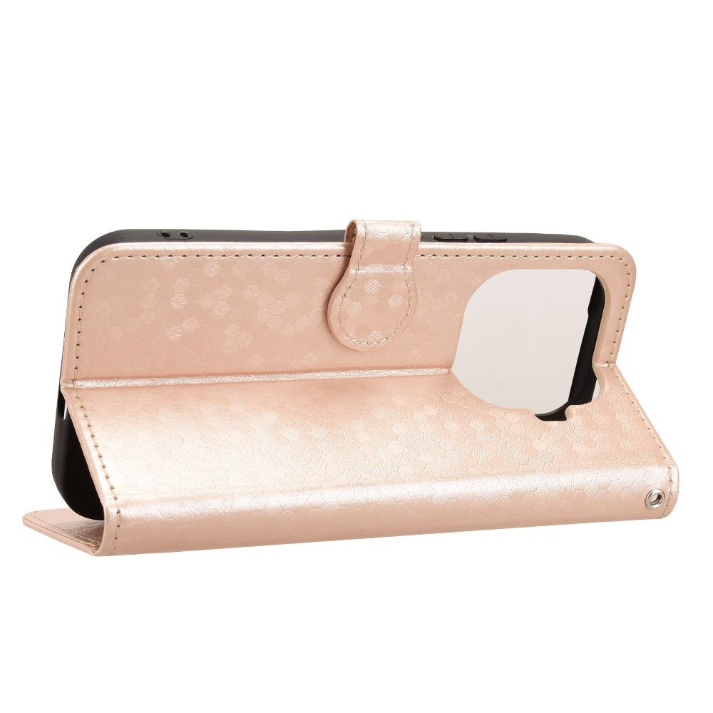 For Xiaomi 17T Pro 5G Honeycomb Dot Texture Leather Phone Case - Gold - EDA007130912B